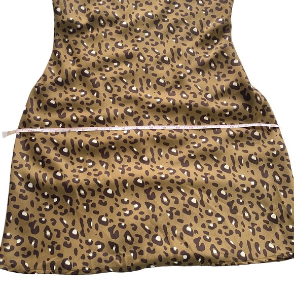 Urban Outfitters Mallory Leopard Print Cowl Neck Slip Dress Sz M Back Zip - Picture 5 of 15